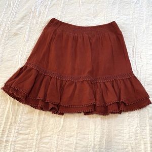 Express Ruffle Skirt, copper color, medium